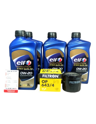 3 Filtry + Olej 0W20 Elf Renault Clio 5 V 1.0 SCe