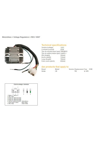 DZE REGULATOR NAPIĘCIA HONDA CB750 FOUR (DO 76)