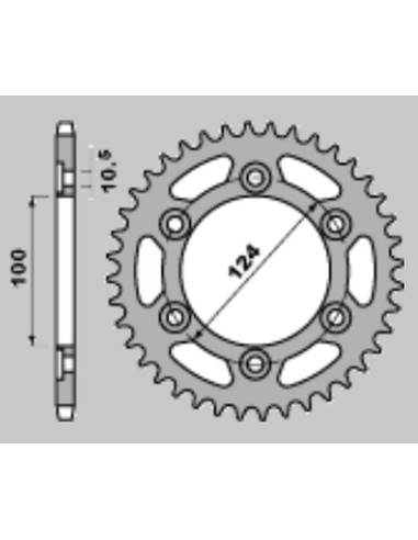 CHT ZĘBATKA TYLNA 1027 38 (735-38) DUCATI MONSTER 750/900`96-02 (JTR735.38)