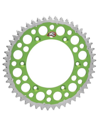 RENTHAL ZĘBATKA TYLNA TWINRING 489 50 (STALOWO-ALUMINIOWA) KOLOR ZIELONY KAWASAKI KX/KXF (JTR460,50) (48950)