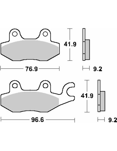 SBS KLOCKI HAMULCOWE KH197 STREET STANDART CERAMIC DAELIM SV 125 '11-'15, HONDA NS-1 75 '92-'00, KEEWAY PARTNER 100 '06-'10,