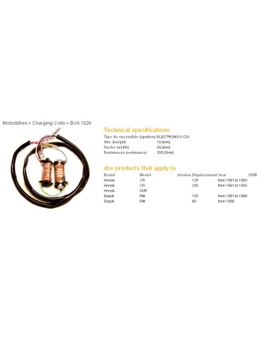 DZE CEWKA WZBUDZENIA (2SZT. KPL.) HONDA CR125/250 81-83, SUZUKI RM125 81-88