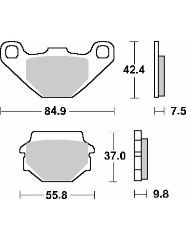 SBS KLOCKI HAMULCOWE KH67 STREET STANDART CERAMIC KOLOR CZARNY