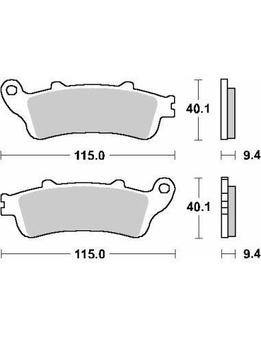 SBS KLOCKI HAMULCOWE PRZÓD KH281 /KH261 STREET STANDART CERAMIC HONDA FES 125/150 PANTHEON '98-'06 KOLOR CZARNY