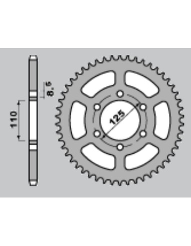 CHT ZĘBATKA TYLNA 1514 51 GILERA 350 85-89 (610-51)