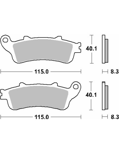 SBS PROMOCJA KLOCKI HAMULCOWE KH261 / KH281 STREET STANDART CERAMIC KOLOR CZARNY PASUJE DO: HONDA FES 250 FORESEIGHT, NSS 250