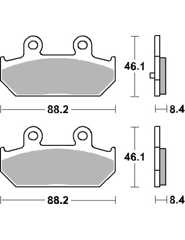 SBS KLOCKI HAMULCOWE KH412 STREET STANDART CERAMIC KOLOR CZARNY PASUJE DO: SUZUKI AN 400/650 BURGMAN '02-'23 TYŁ