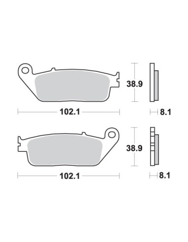 SBS KLOCKI HAMULCOWE KH142 / KH226 MAXI SINTER SINTER KOLOR ZŁOTY