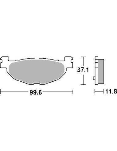 SBS PROMOCJA KLOCKI HAMULCOWE KH408 STREET STANDART CERAMIC YAMAHA YP 400 MAJESTYT '04-'13, XP 500 T-MAX '04-'11 KOLOR CZARNY