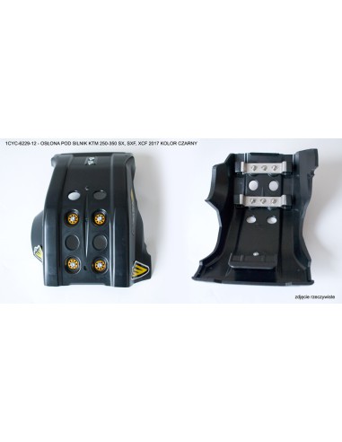 CYCRA WYPRZEDAŻ OSŁONA POD SILNIK FULL ARMOR SKID PLATE KTM SXF/SX-F/XCF/XC-F/EXC/EXC-F 250-350 '16-'18 KOLOR CZARNY