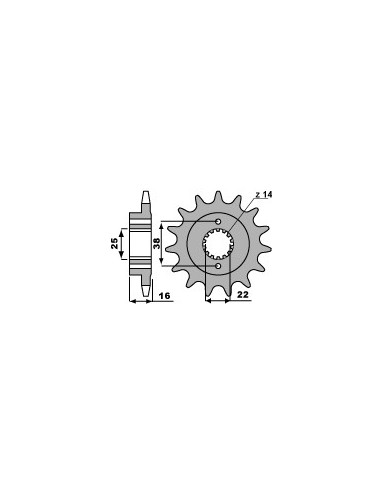 PBR ZĘBATKA PRZEDNIA 2075 14 18NC DUCATI 748 STRADA 95-02 (-1) (ŁAŃC. 520)