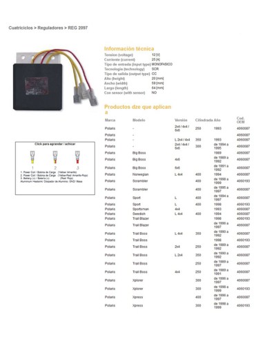 DZE REGULATOR NAPIĘCIA POLARIS 250/300/350/400 (OEM-4060087,4060193) (ESR952)