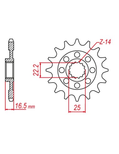 GROSSKOPF PROMOCJA ZĘBATKA PRZEDNIA 2114 15 DUCATI 749/848/998/999/1000/1098/1099/1100/1098/1200 (JTF741.15)