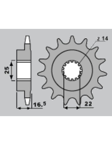 JR ZĘBATKA PRZEDNIA 2114 15 DUCATI 796/820/821/848/992/998/999/1000/1100 (JTF741.15)