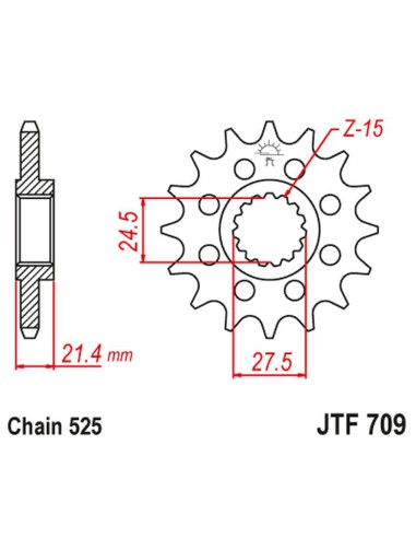 JT ZĘBATKA PRZEDNIA 2150 16 Z GUMĄ APRILIA 750 DORSODURO/ABS '07-'16, SHIVER/GT/ABS '07-'16, 1200 DORSODURO/ABS '11-'16