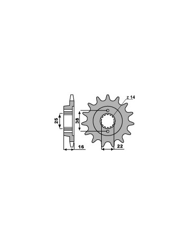 PBR ZĘBATKA PRZEDNIA 2222 15 18NC DUCATI 796 HYPERMOTARD 10-12, MONSTER 796 10-12 (ŁAŃC. 525)