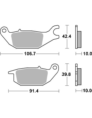 SBS KLOCKI HAMULCOWE KH343 STREET STANDART CERAMIC YAMAHA MW 125 TRICITY '14-'19 KOLOR CZARNY TYŁ