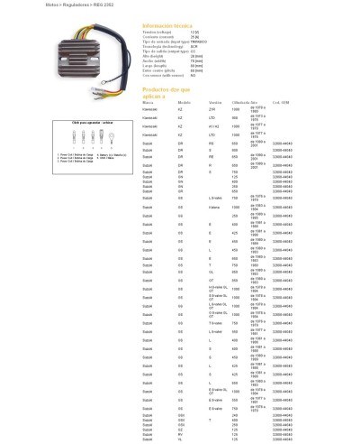 DZE REGULATOR NAPIĘCIA KAWASAKI KZ900/1000 73-80, SUZUKI GS250/400/450/550/650/750/1000 (ESR100,ESR090)