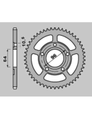 JR ZĘBATKA TYLNA 242 53 HONDA XL125R '82-'87 (PRO LINK) (JTR242.53)