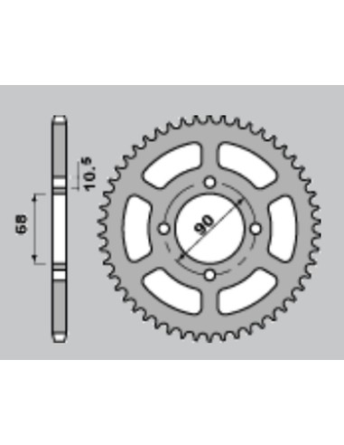 CHT ZĘBATKA TYLNA 243 53 HONDA MTX125R 83-94 (241-53) (JTR241.53)