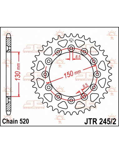 JT ZĘBATKA TYLNA 245 41 HONDA XL 600 LM '85-'88 (24541JT) (ŁAŃC. 520)