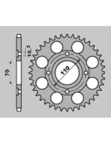 CHT ZĘBATKA TYLNA 246 41 HONDA CB 250N '78-'82 (A4140246410)