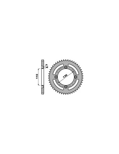 PBR ZĘBATKA TYLNA 249 56 C45 HONDA CR 80/85, CRF 150R (M428) (ŁAŃC. 428)