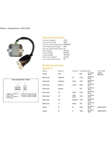 DZE REGULATOR NAPIĘCIA SUZUKI TL1000 R/S 97-03 (32800-02F00), MOTO GUZZI (ESR531)