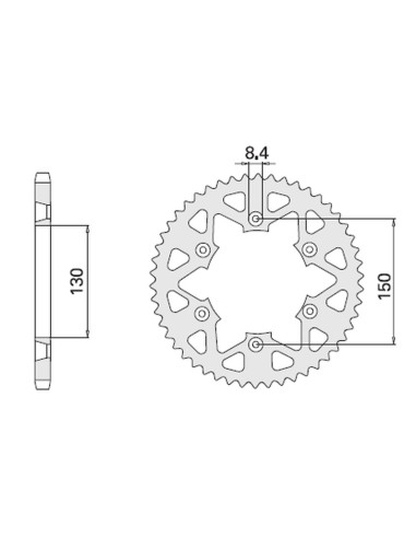 CHT ZĘBATKA TYLNA 270 51 YAMAHA YZ 125/250 '99-'21 , YZF 250/450 '99-'21 WRF 250/450 '99-'21 ALUMINIOWA ERGALOWA KOLOR SREBRNY