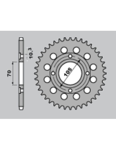 CHT ZĘBATKA TYLNA 278 38 HONDA CB 250 360 400 73-79 (278-38) (JTR278.38)