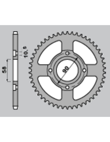 CHT ZĘBATKA TYLNA 279 40 HONDA HONDA MTX 125R 83-94 (279-40) (JTR27.40, JTR273.40)