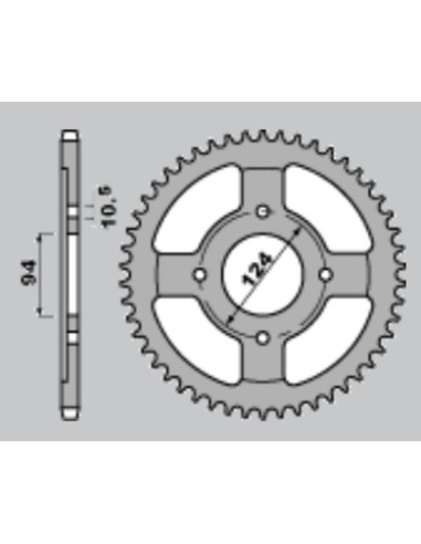 CHT ZĘBATKA TYLNA 282 37 HONDA CB550 F 76-80 (282-37) (JTR282.37)