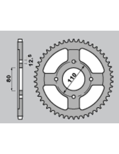 CHT ZĘBATKA TYLNA 284 39 (284-39) (JTR284.39) HONDA CB 750/1100 '79-'89