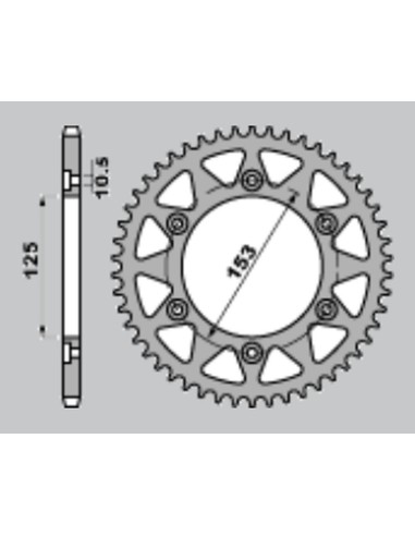 CHT ZĘBATKA TYLNA HONDA CRF-L 4T CRF 250L '13-'20 , XR 250 R/L/R '91-'96 ,XR 600/650 '91-'20 288 50Z ERGAL