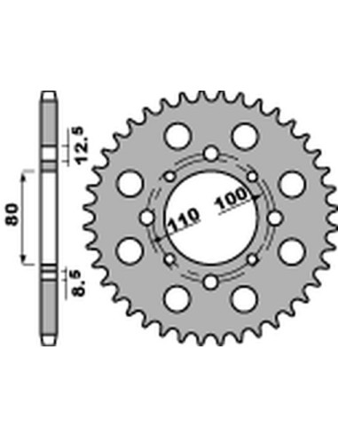 PBR ZĘBATKA TYLNA 333 41 HONDA CB 750K 78 (ŁAŃC. 630) (JTR333.41)