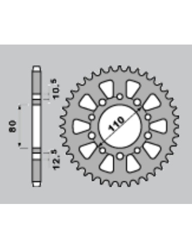 CHT ZĘBATKA TYLNA 334 44 (A4150334440) HONDA CB/CBR 1000 '84-'89