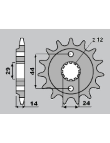 CHT ZĘBATKA PRZEDNIA 348 15 HONDA XRV750 90-03 (A4240314150)