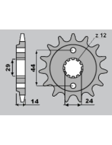 JR ZĘBATKA PRZEDNIA 348 17 HONDA VT 750 C '97-'04 (JTF1372.17)