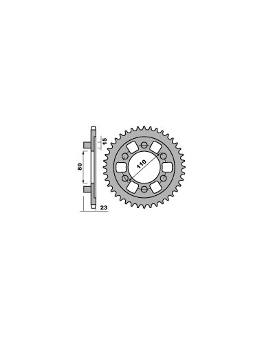 PBR ZĘBATKA TYLNA 3553 36 C45 APRILIA AF1 125 87-92 (ŁAŃC. 520) (JTR19.36)