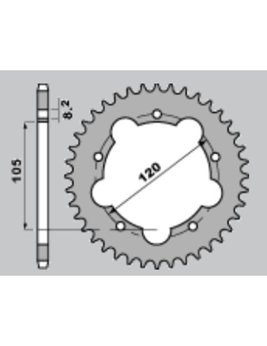 CHT ZĘBATKA TYLNA 3565 51 APRILIA RX 50 92-98 (2056-51) (JTR24.50) ŁAŃC.420