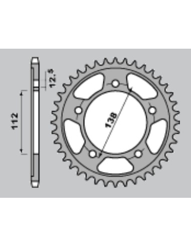 CHT ZĘBATKA TYLNA 408 42 (A4150302423) HONDA CBF/VTR-F 1000 '97-'10