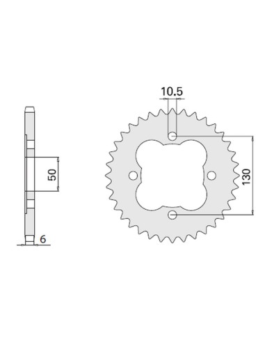 CHT ZĘBATKA TYLNA 4303 39 HONDA TRX 250 300400 450 (2113-39) (JTR1350.39) (ŁAŃC.520)