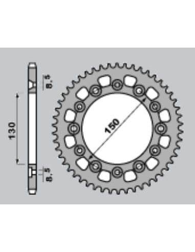 CHT ZĘBATKA TYLNA 4308 47 HONDA XR 600R 85-90 ( MOŻE ZASTĄPIĆ 245 47 ) (ŁAŃC. 520)