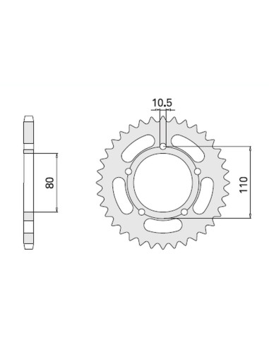 CHT ZĘBATKA TYLNA 4350 36 HONDA CB 450S 86-89 (332-36) (JTR1332.36)