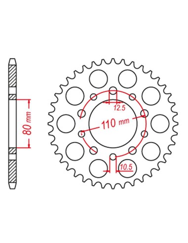 GROSSKOPF PROMOCJA ZĘBATKA TYLNA 4350 47 HONDA XRV 750 AFRICA TWIN '93-'03 (+2) (JTR1332.47)