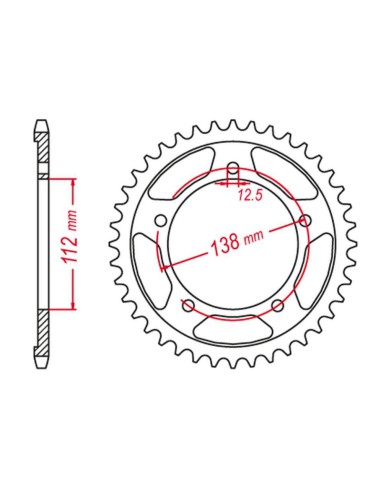 GROSSKOPF PROMOCJA ZĘBATKA TYLNA UTWARDZANA 4357 44 C45 HONDA CBR 600F '99-'00 (JTR1304.44)