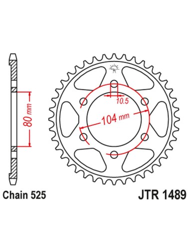 JT ZĘBATKA TYLNA 4359 39 KAWASAKI ZX 9R '02-'03, ZX 10R '04-'05/'11-'20 435939JT) (ŁAŃC. 525)