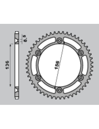 CHT ZĘBATKA TYLNA 4365 41 (A4152032410) SUZUKI DR 650 , FREEWIND '96-'14