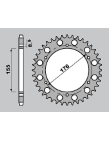 CHT ZĘBATKA TYLNA 4392 42 TRIUMPH 900 (A4152046420)