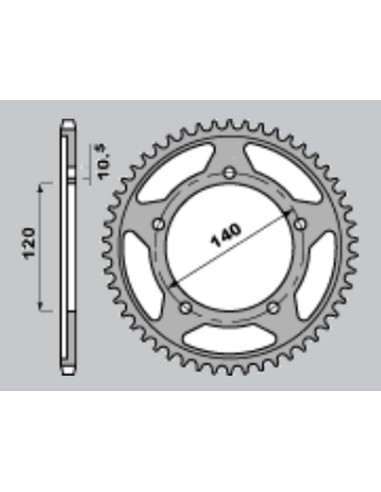 GROSSKOPF WYPRZEDAŻ ZĘBATKA TYLNA UTWARDZANA 4398 42 C45 SUZUKI GSXR 750 (00-05), GSR750 '11-'14 (2061-42)